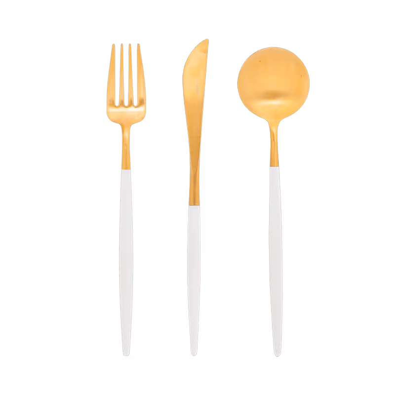 Tableware Rentals: White Cutipol cutlery line