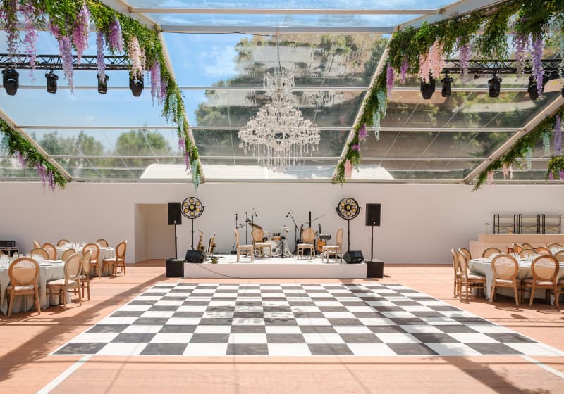 Decorative dance floor rental
