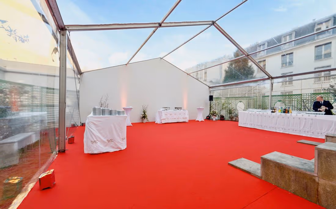Covering the terrace of an embassy