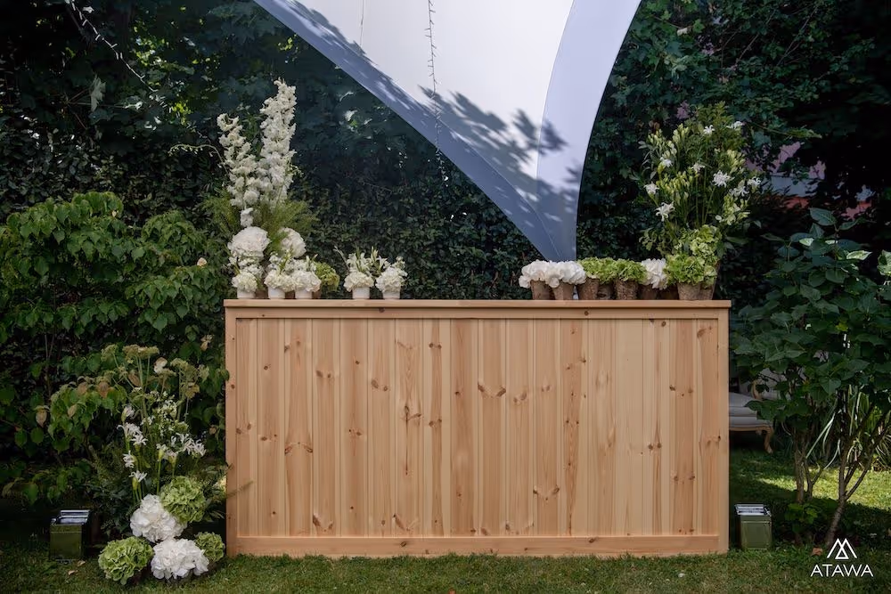 Bar champêtre pour une cérémonie de mariage
