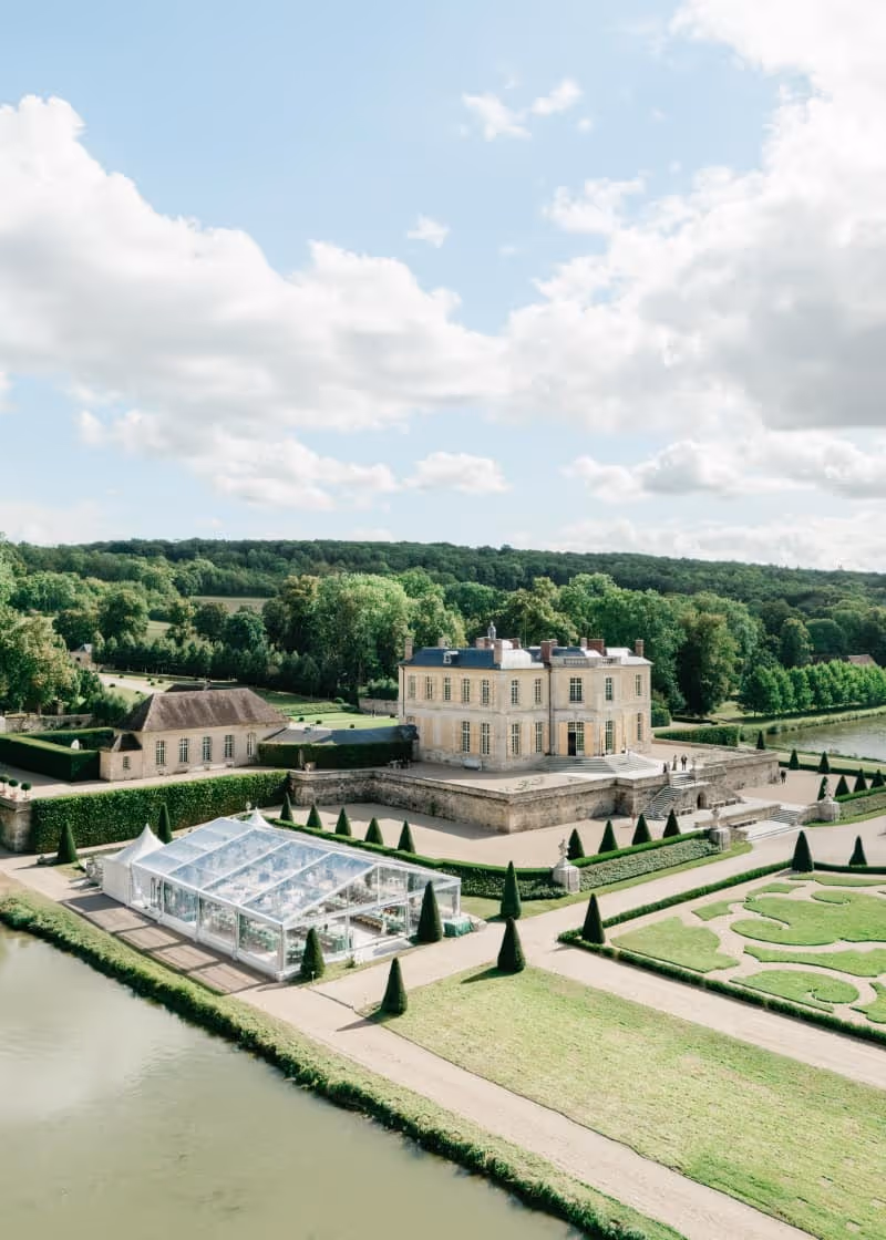 Wedding under a Clear Roof Marquee at Château de Villette