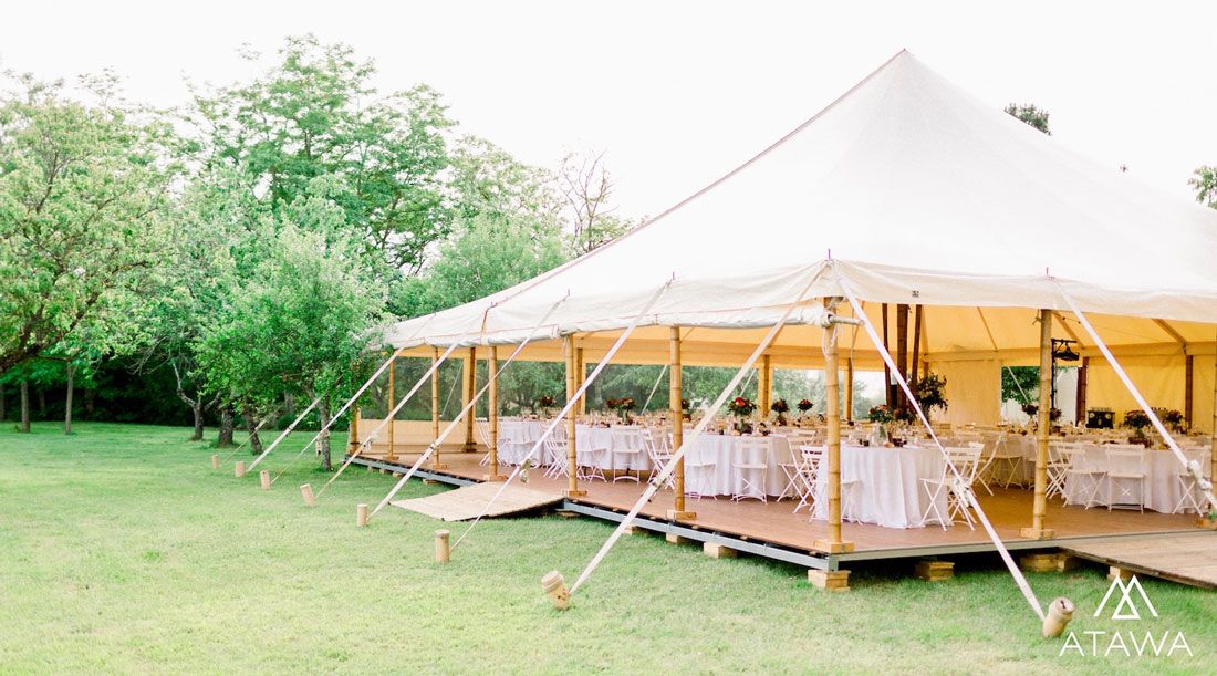 Wedding under a bamboo marquee in the Gers