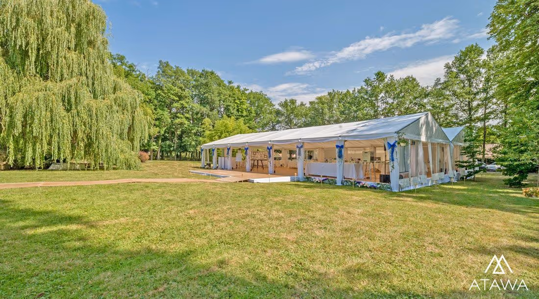 Wedding under a reception tent in IDF