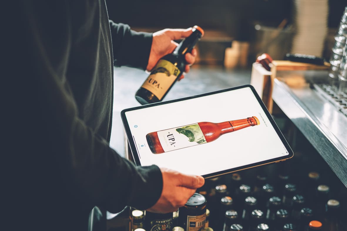 Beer inventory in hospitality with tablet and digital inventory software.
