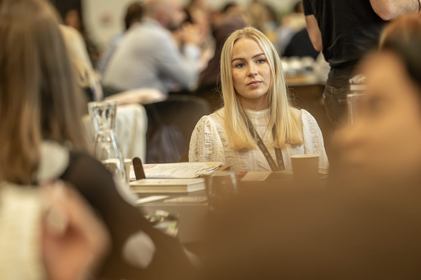 Delegate at a roundtable during a Leeds business conference, photographed by Dock Street Studio