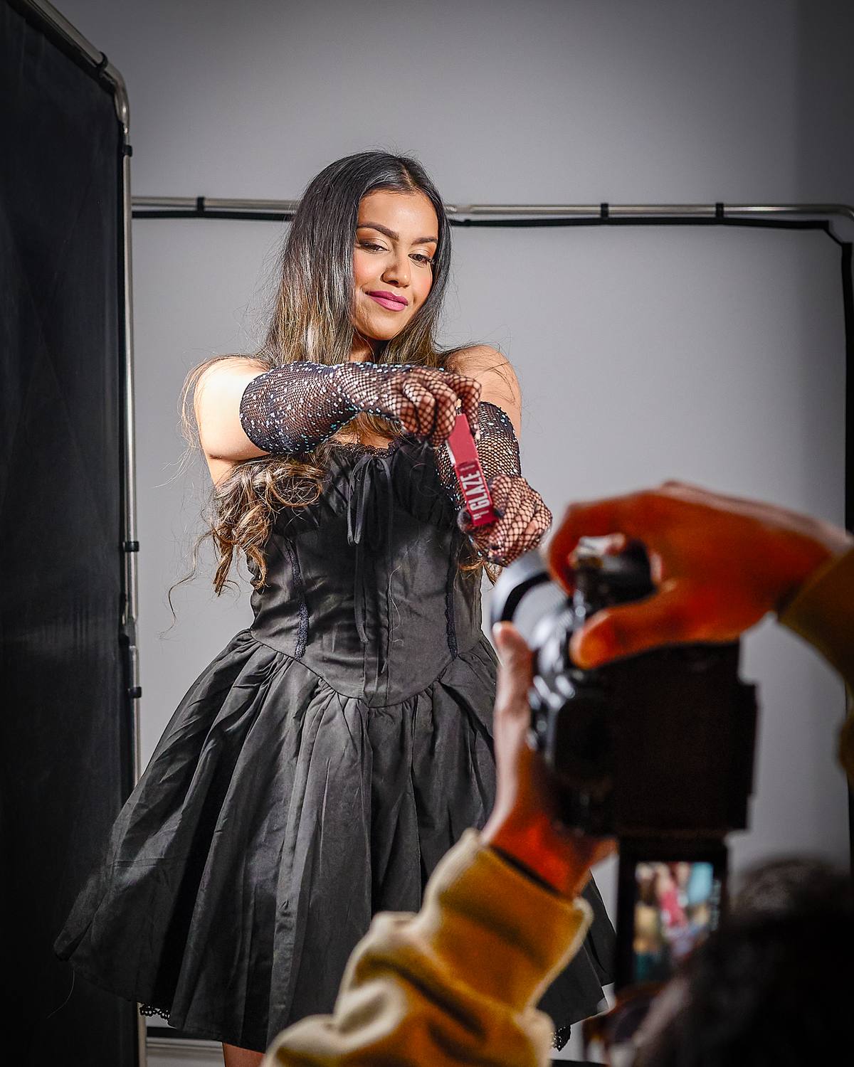 Beauty product photography shoot in progress at Dock Street Studio Leeds