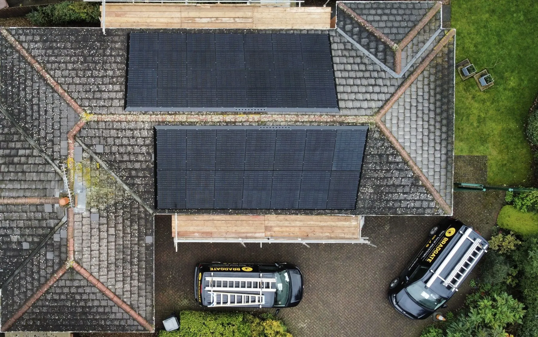 Bradgate vans at a solar and battery install