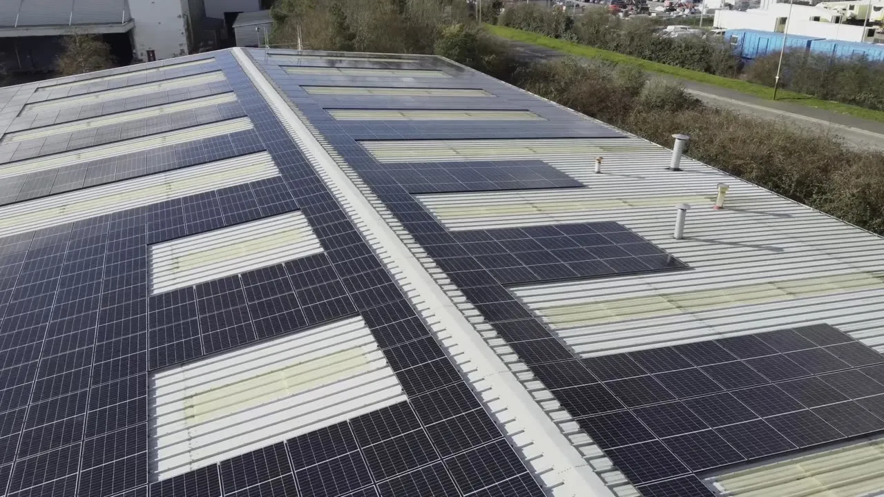 Solar array on a fabrication workshop