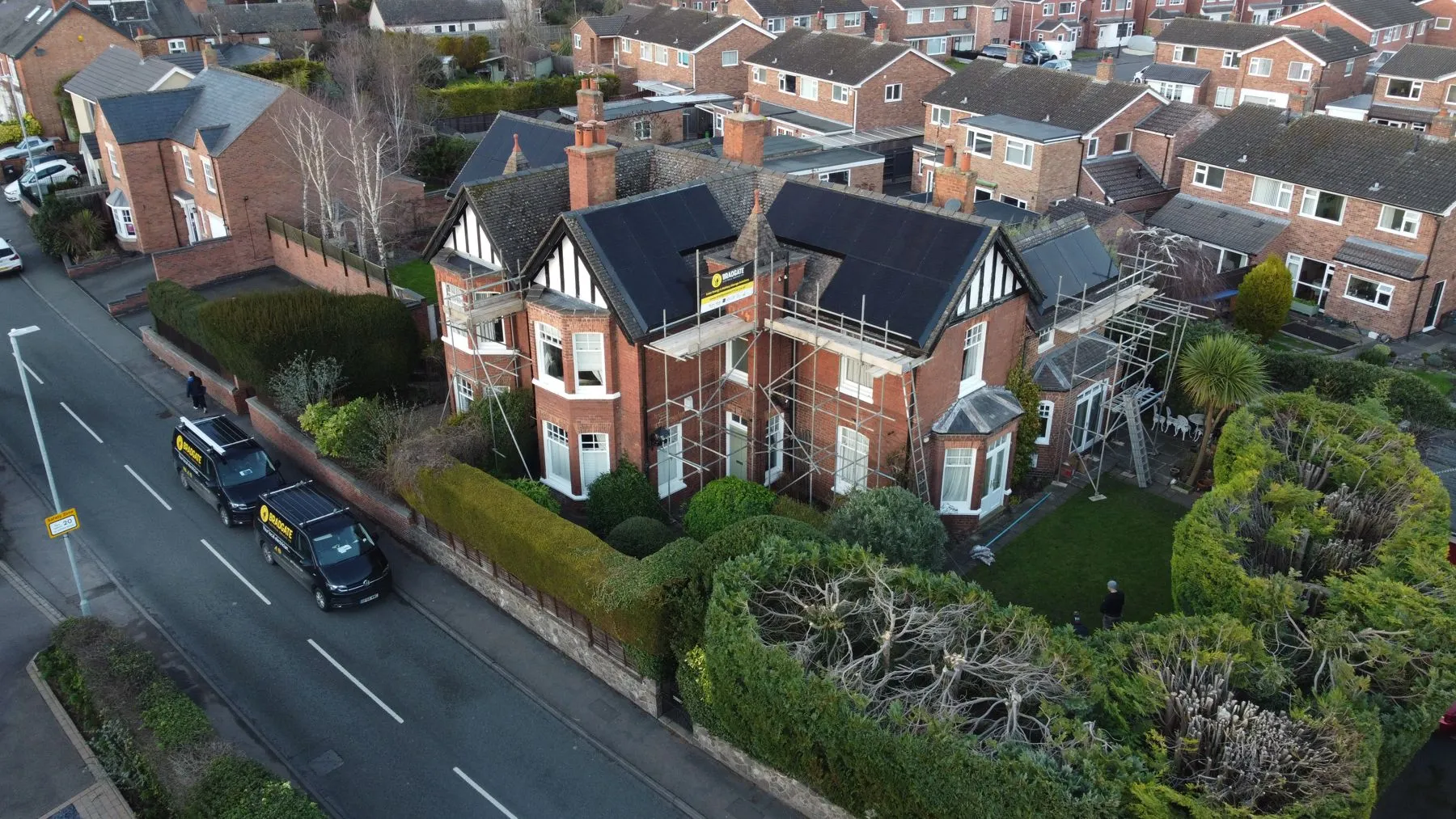 Solar panels on a Victorian home