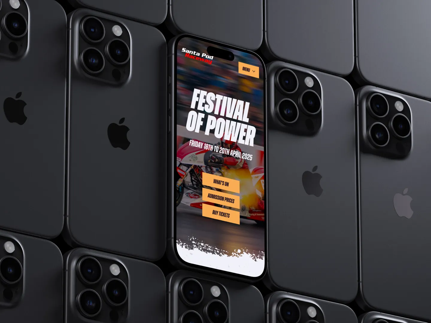 A black and white iPhone with a picture of a race car on the screen.