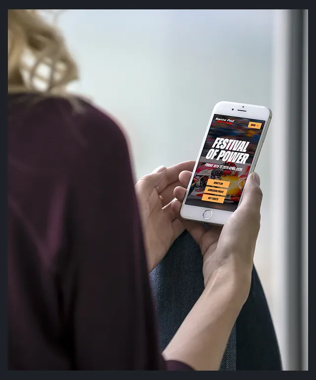 Woman Holding Phone Viewing Website
