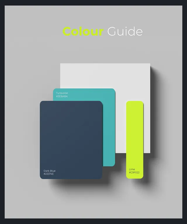 A color guide with four different colors.