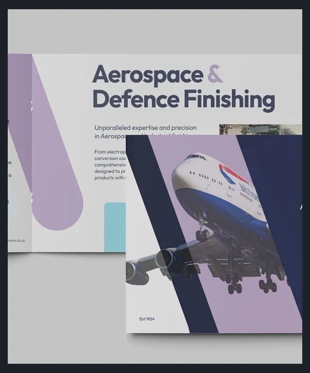 A brochure for aerospace and defense finishing.