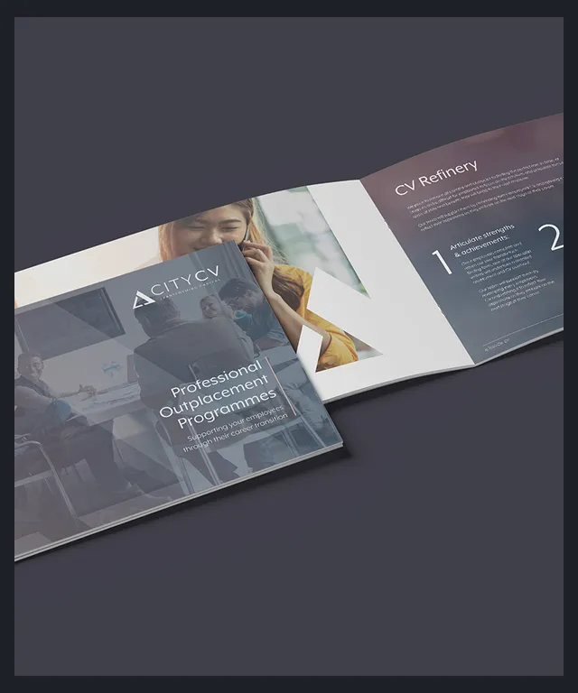 A brochure for CityCV with a woman on the cover.