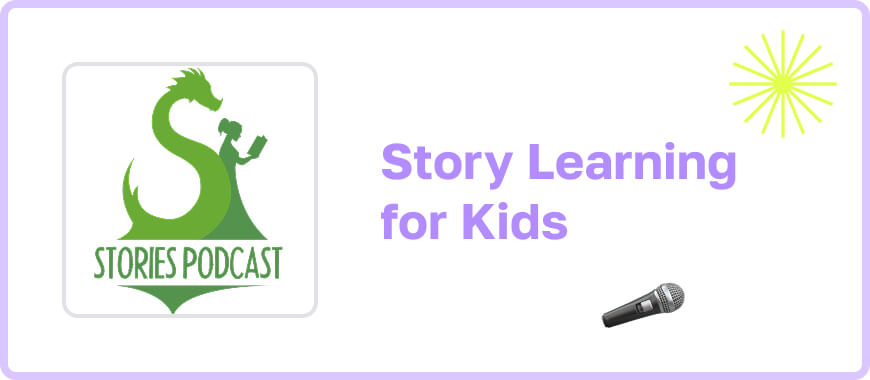 ‘Story Learning for Kids’ Logo - podcast that teaches English through storytelling