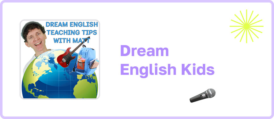 'Dream English Kids' logo - teaching English through music and fun