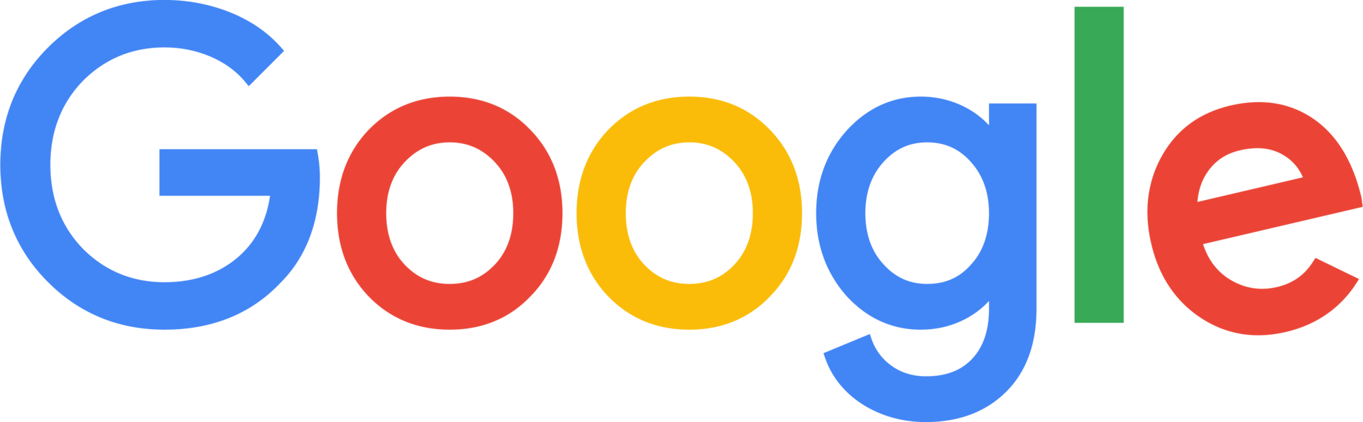 Stylized Google logo with shapes in blue, red, yellow, and green on a white background.