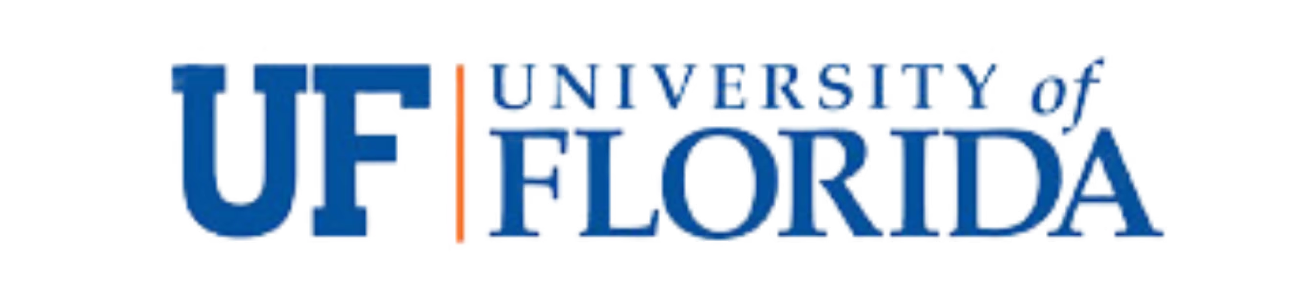 University of Florida logo with UF in large blue letters and an orange vertical line.