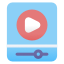 Flat Icon of a video player for a computer.