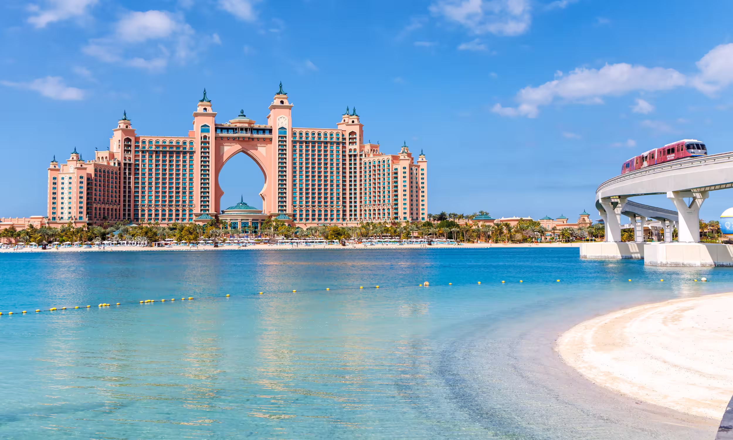 Palm Jumeirah with the iconic Atlantis The Palm, symbol of Dubai luxury.