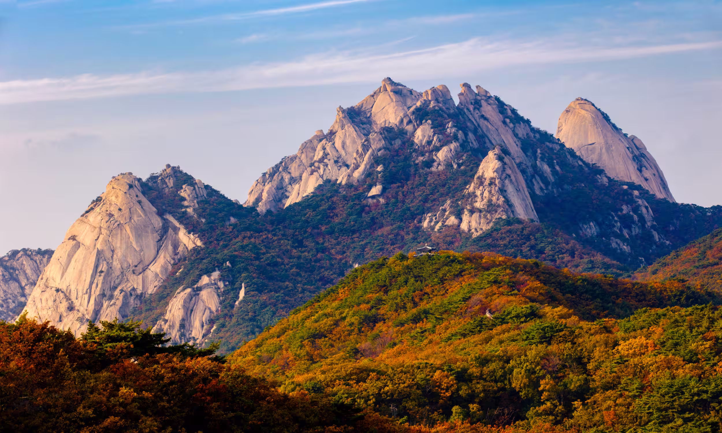 Mountain landscape of Bukhansan National Park near Seoul.