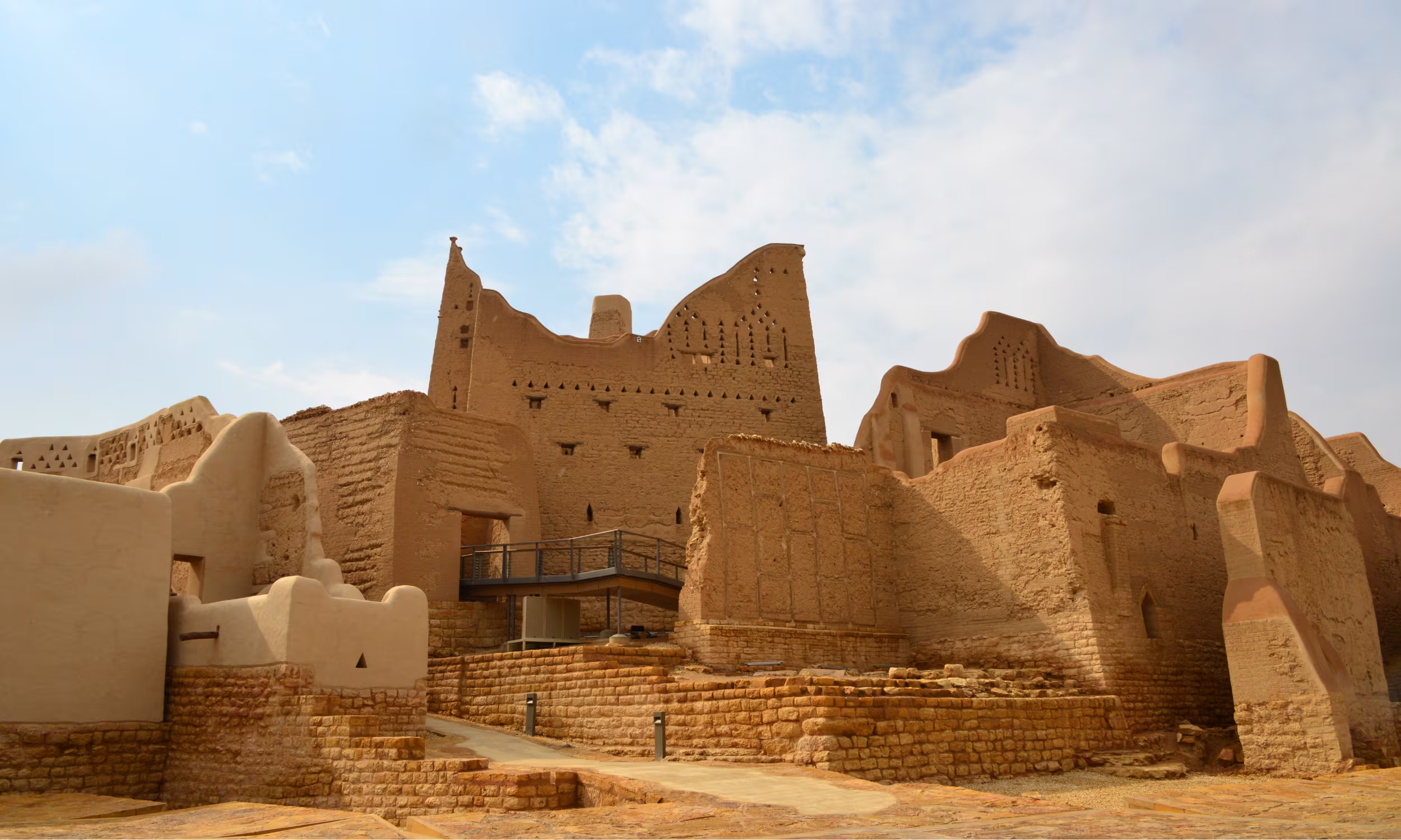 Palácio Salwa no bairro histórico de At-Turaif, em Diriyah, Património Mundial da UNESCO, na Arábia Saudita.