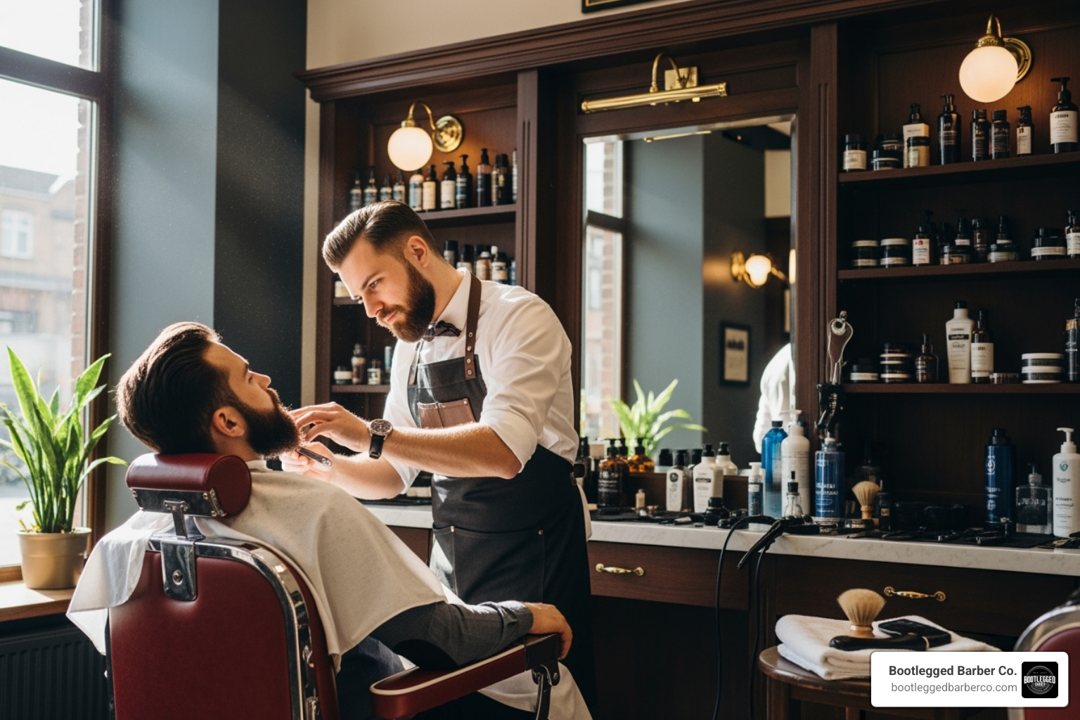 a smartphone screen showing a map search for local barbershops - beard barber near me