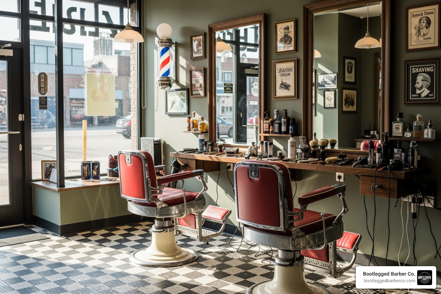 welcoming classic interior of Bootlegged Barber Co. Herriman - barber shop herriman