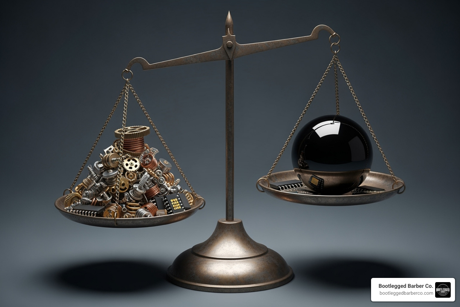 scale balancing "Details" on one side and "Big Picture" on the other - Attention to detail