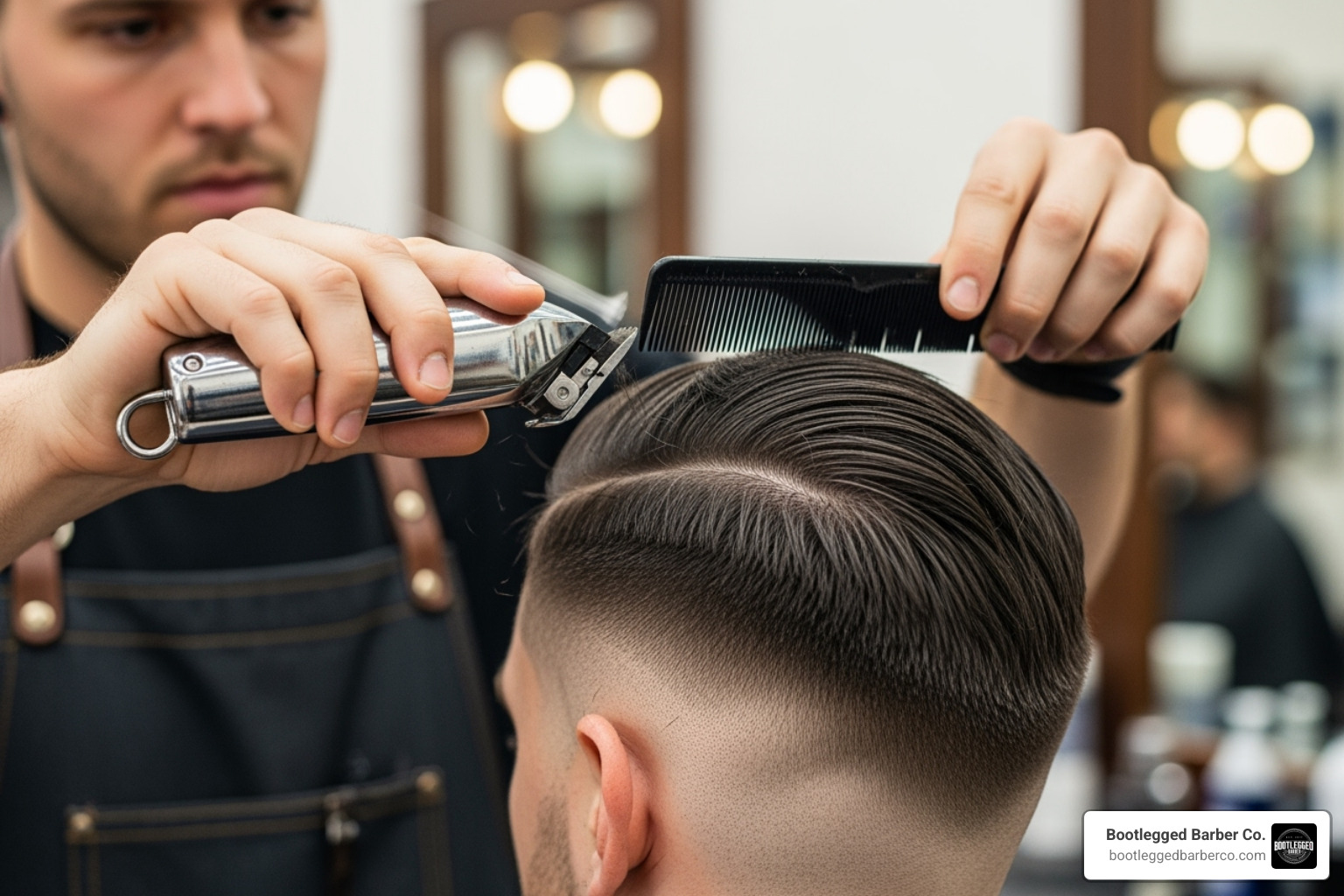 Barber using the clipper-over-comb technique - Clipper cut styles