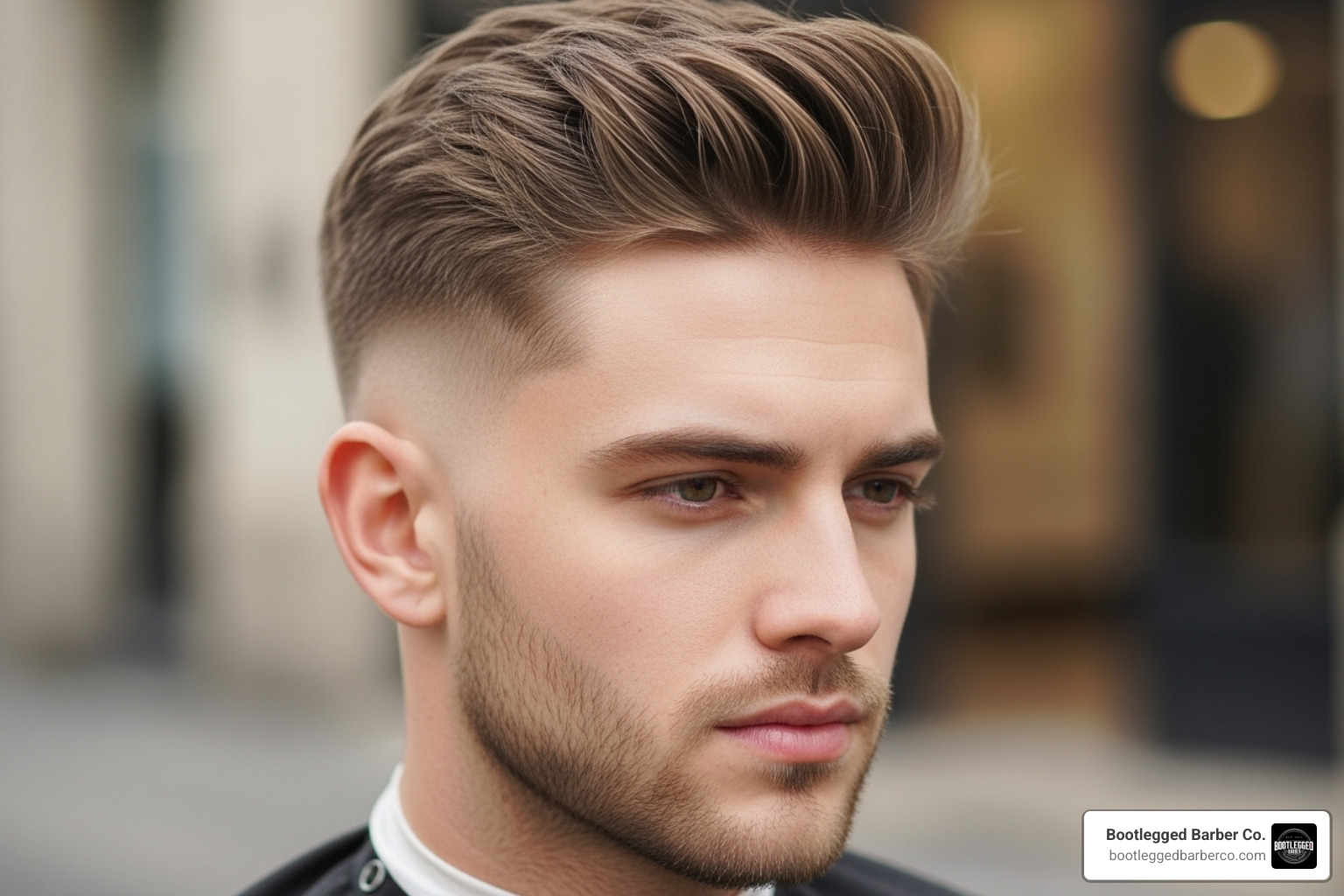 man with a textured crop top and a mid skin fade - balding skin fade