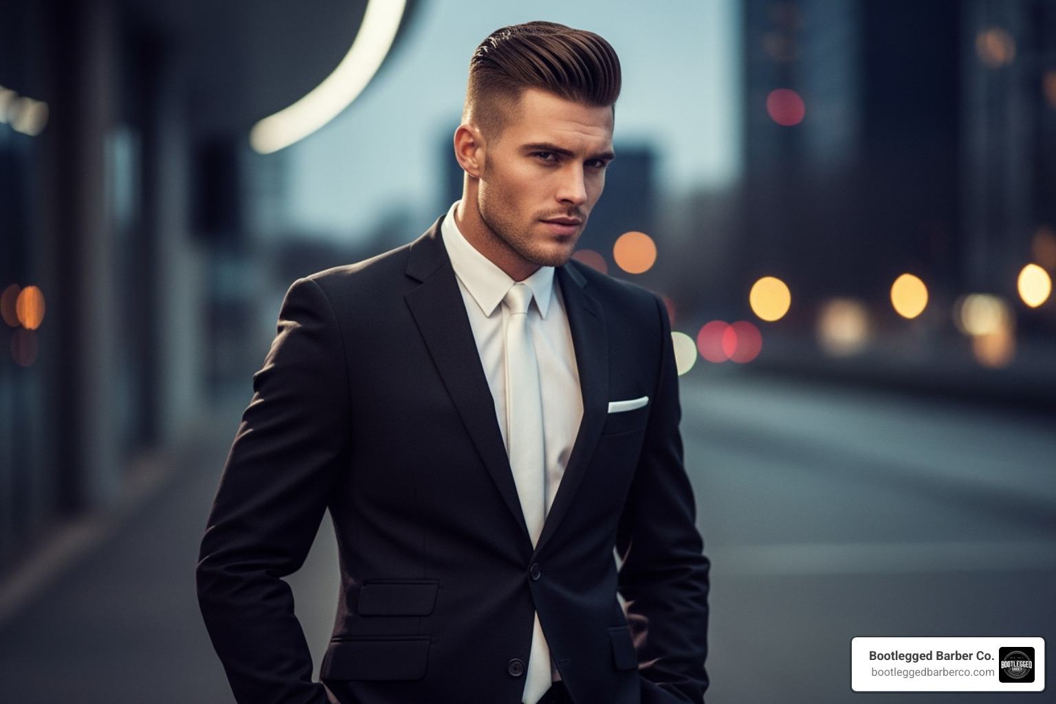 man with a slicked-back top and a high skin fade - balding skin fade