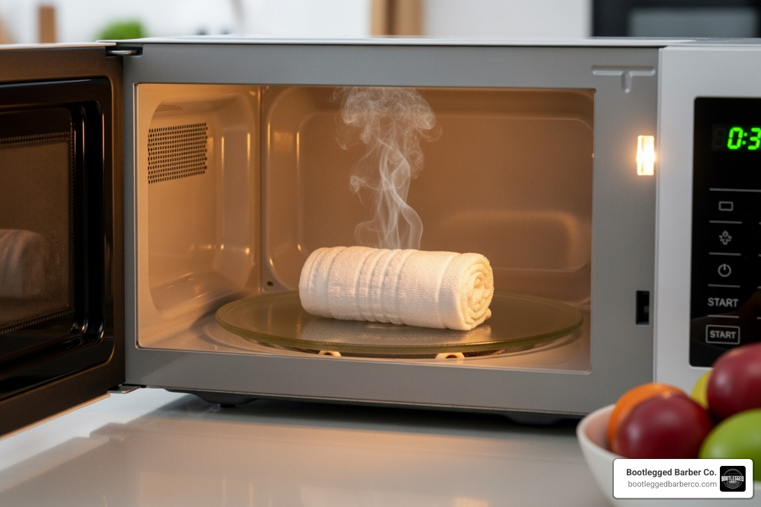 microwave heating towel - warm towel shave