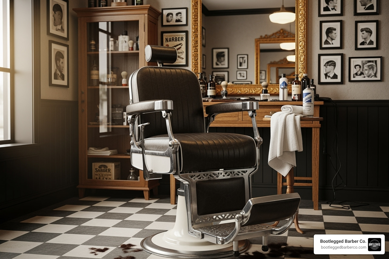 of a classic, comfortable barbershop chair - haircuts Herriman Utah