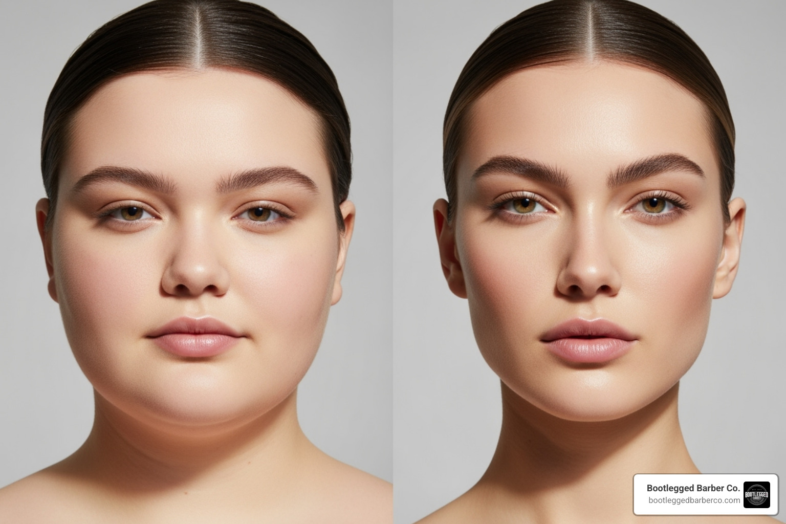 Comparison of a face with soft features to one with sharply defined features - Define facial features