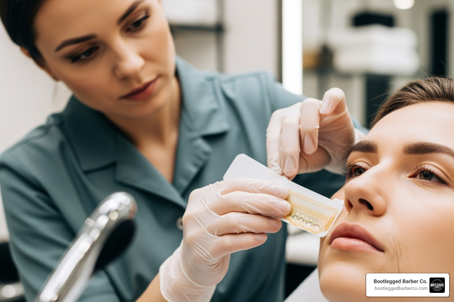 grooming expert performing facial treatment - professional facial hair removal grooming expert performing facial treatment - professional facial hair removal