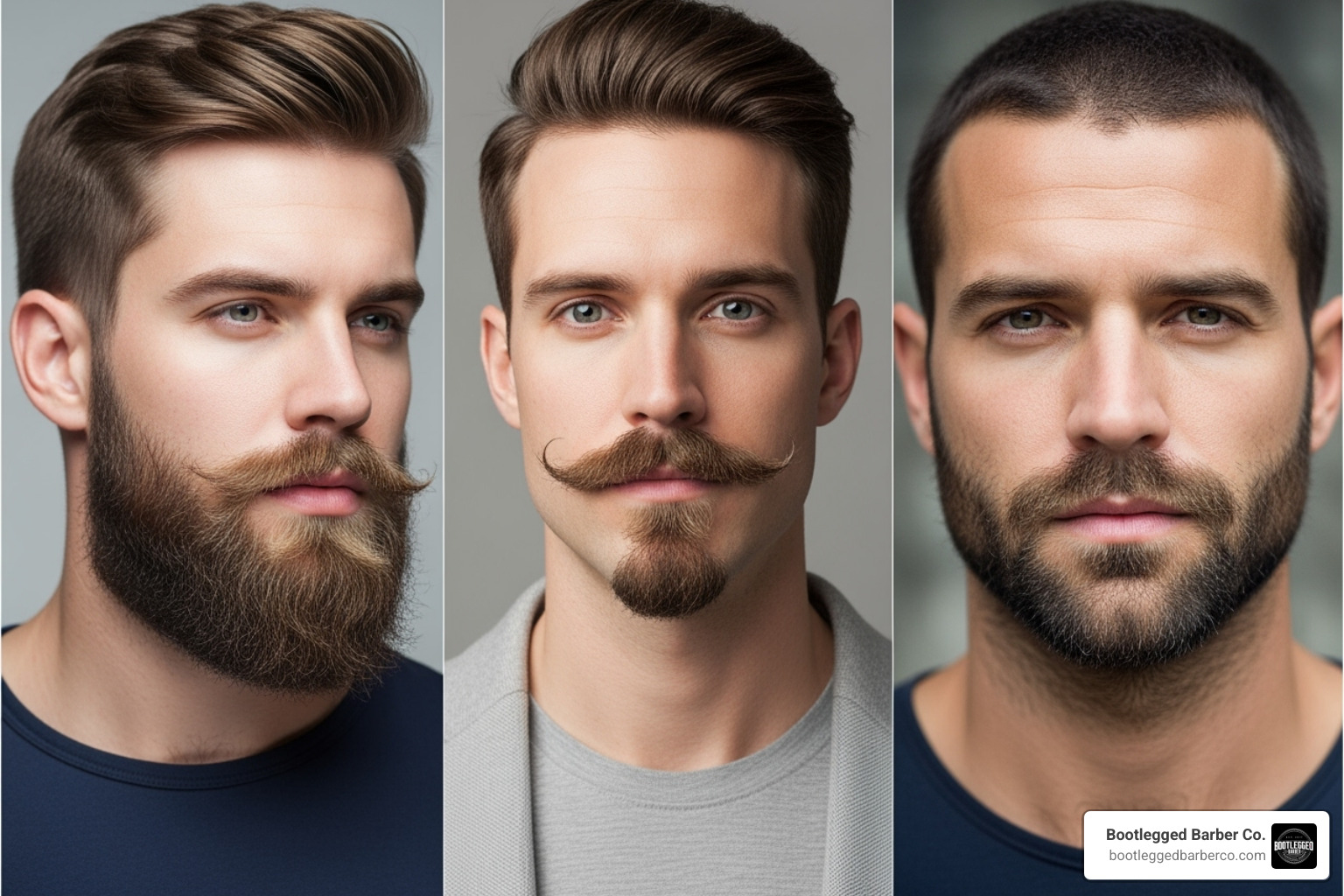 gallery of popular short beard styles including a short boxed beard, goatee, and stubble - beard trim short