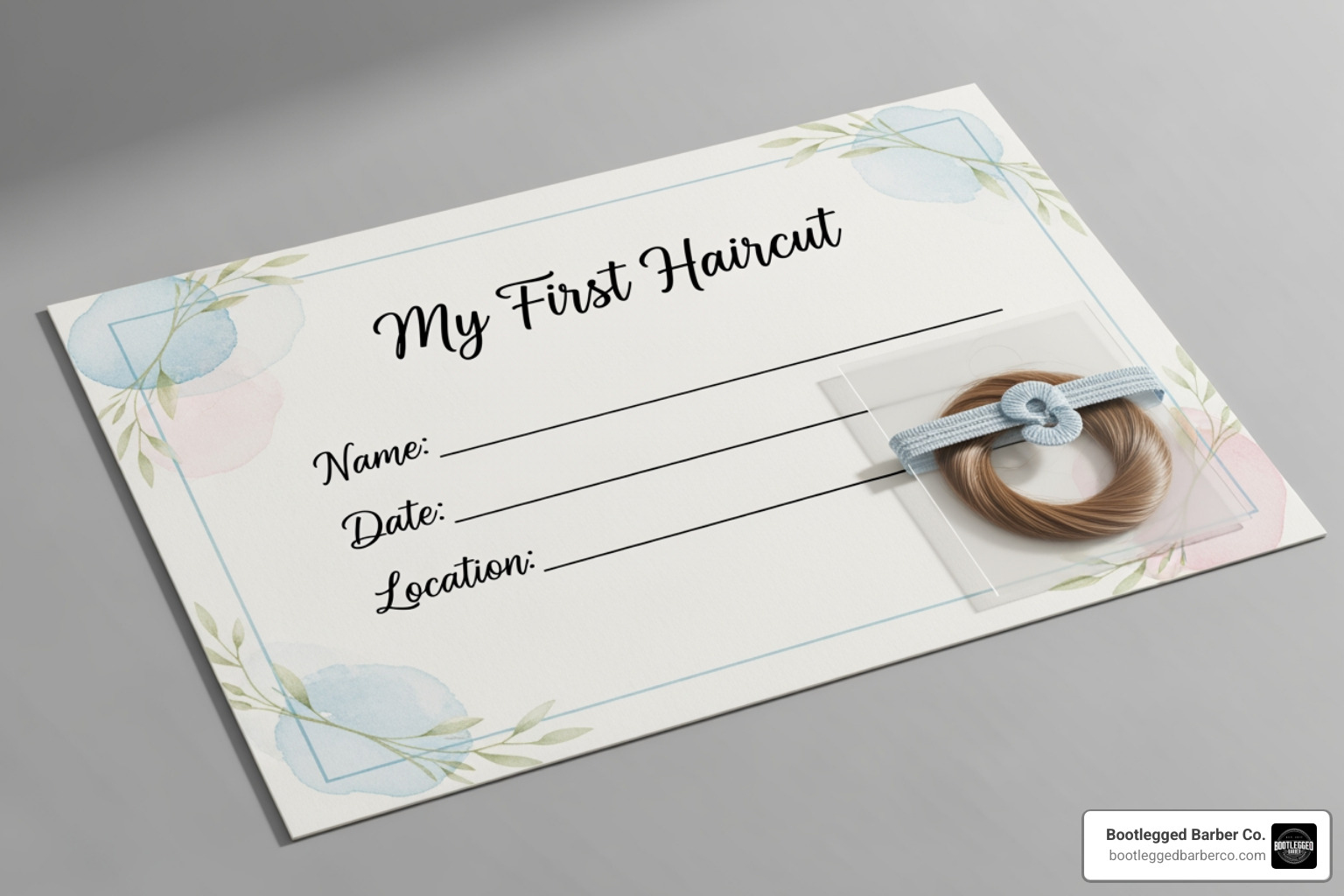 First Haircut certificate with a lock of hair attached - First haircut experience
