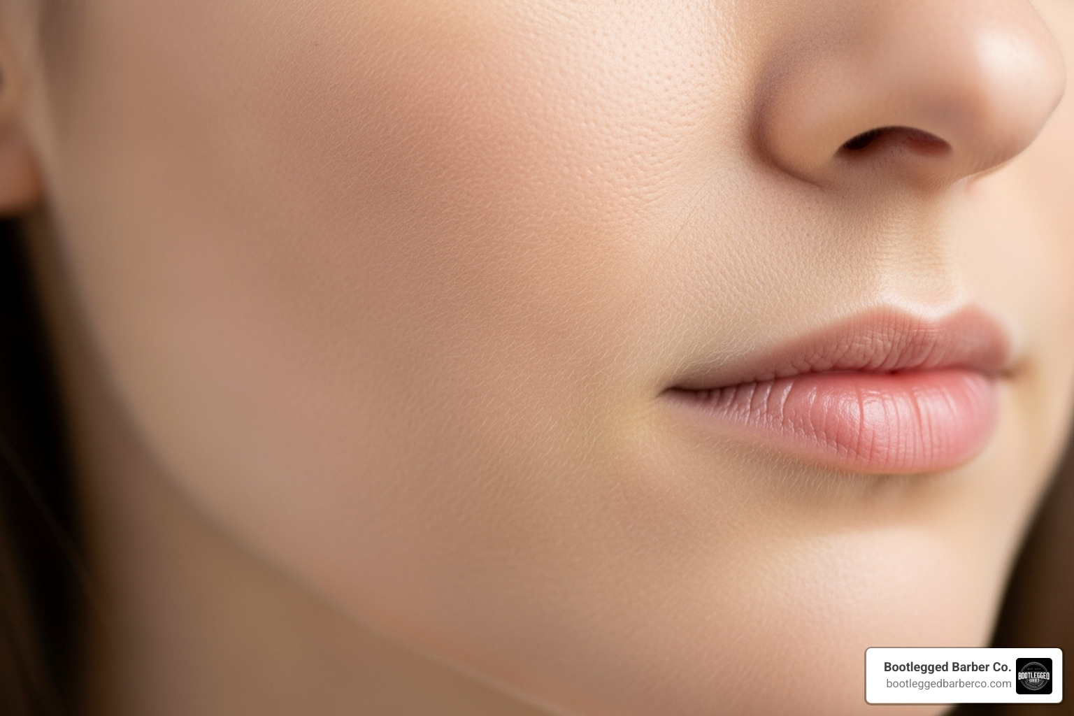 diagram showing a cross-section of skin with vellus and terminal hair follicles - peach fuzz facial hair