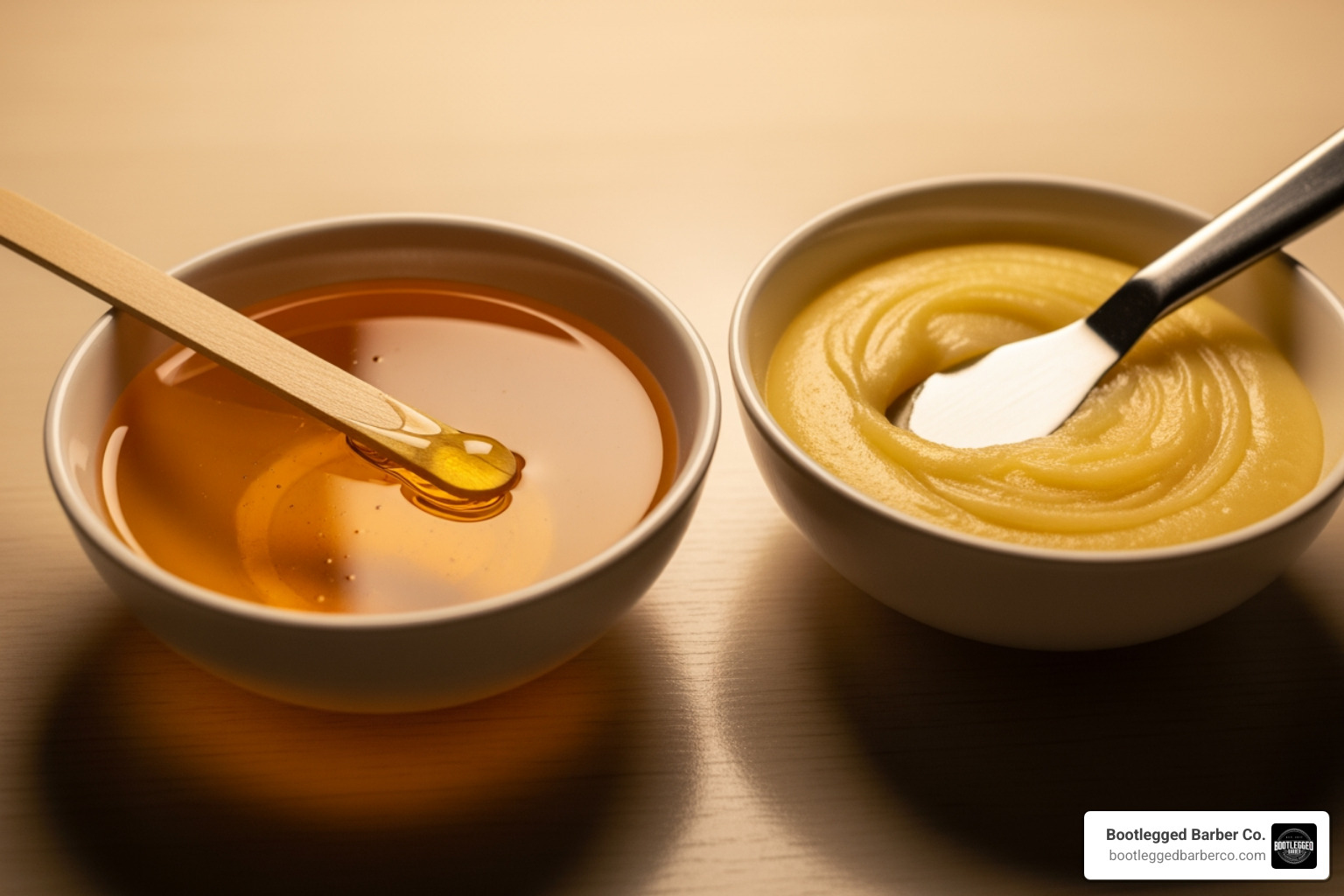 wax and sugar paste side-by-side - facial hair removal wax and sugar paste side-by-side - facial hair removal