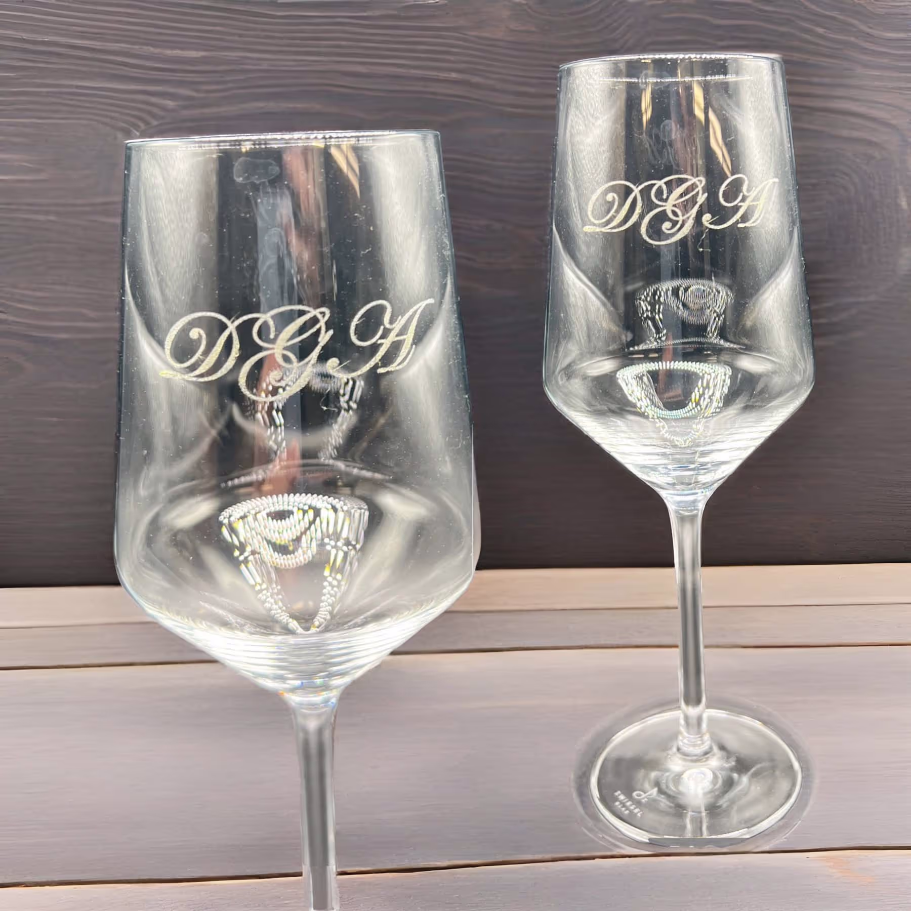 Laser Engraved Wedding Wedding Wine Glasses Miami Fort Lauderdale