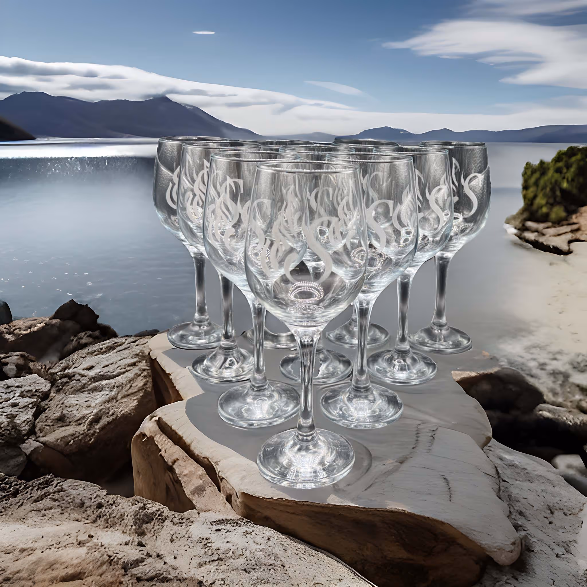 Laser Engraved Restaurant Wine Glass Miami Fort Lauderdale