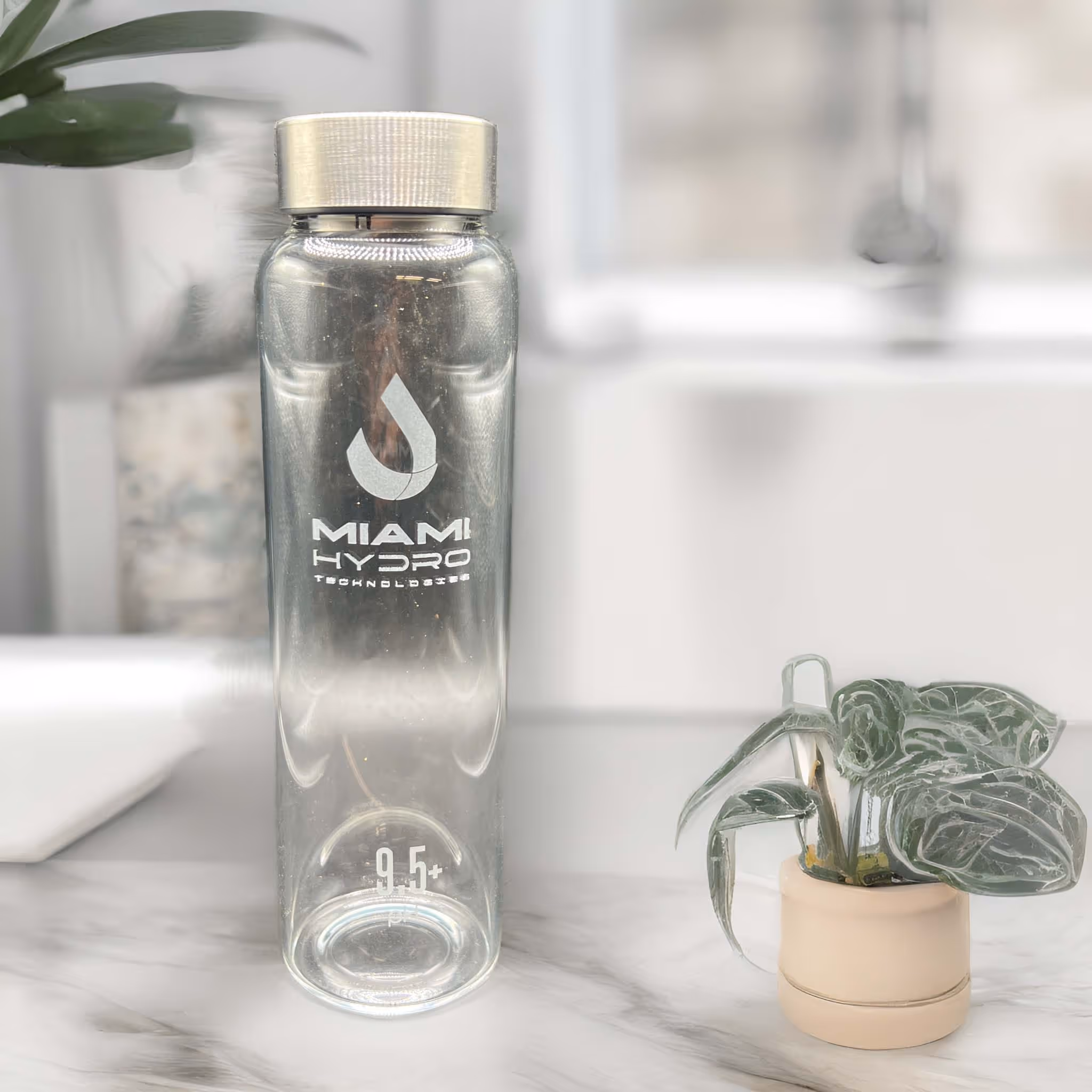 Laser Engraved Miami Hydro Glass Water Bottle Miami Fort Lauderdale