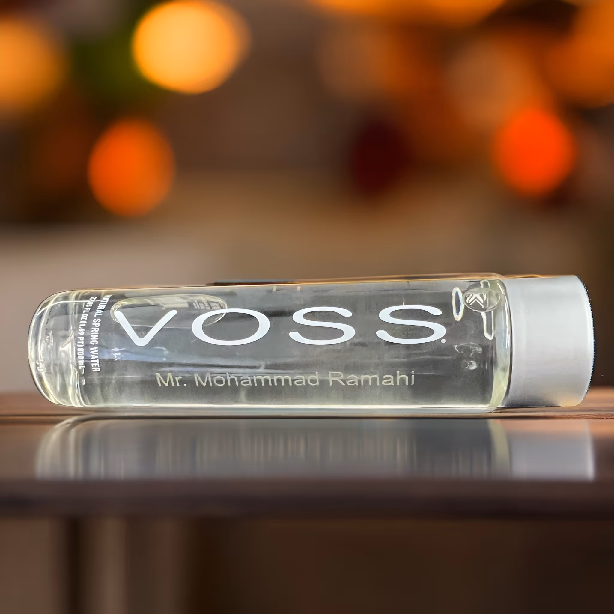 Laser Engraved Voss Glass Water Bottle Miami Fort Lauderdale