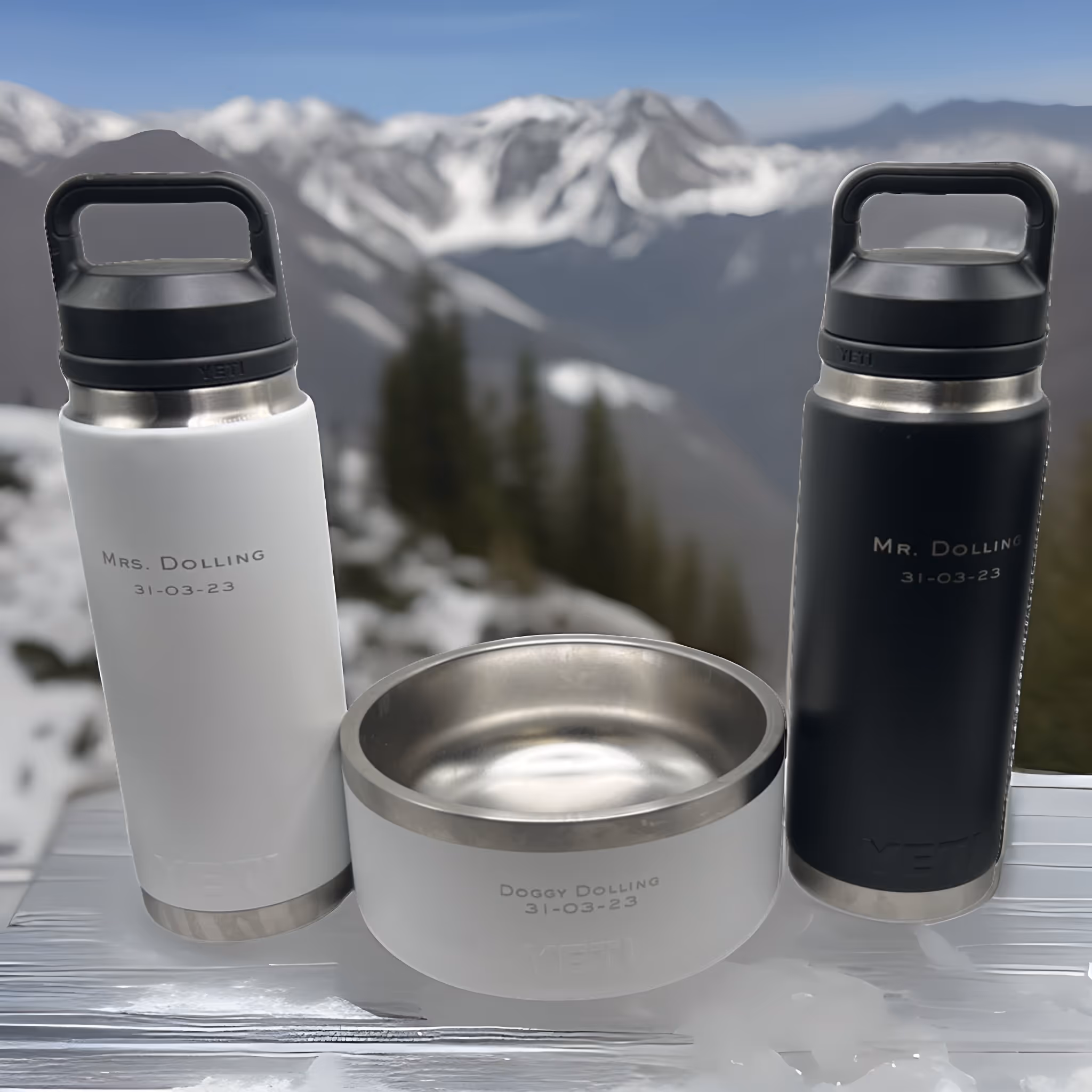 Yeti Tumblers and Dog Bowl