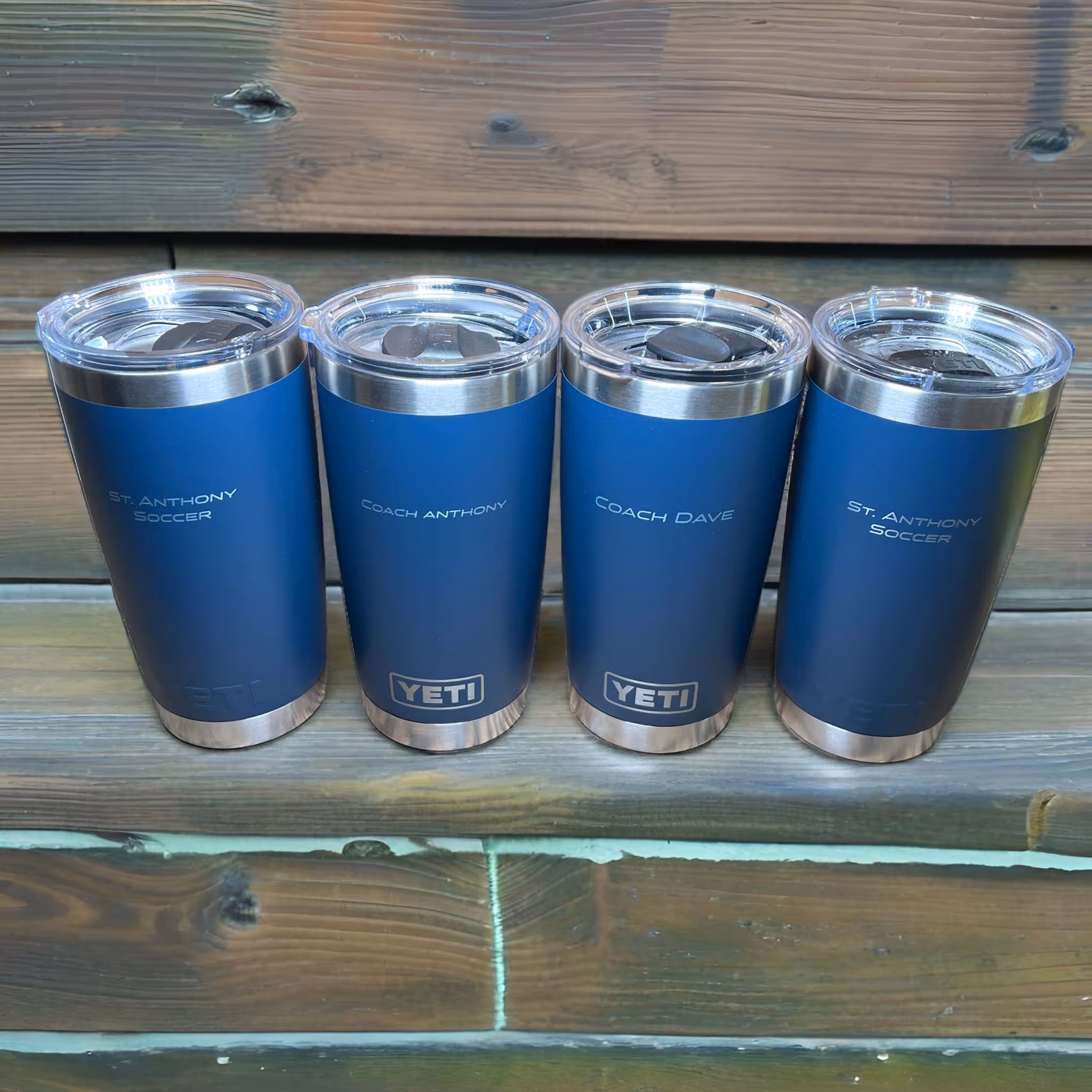 Soccer team gift coach water bottle miami fort lauderdale laser engraved