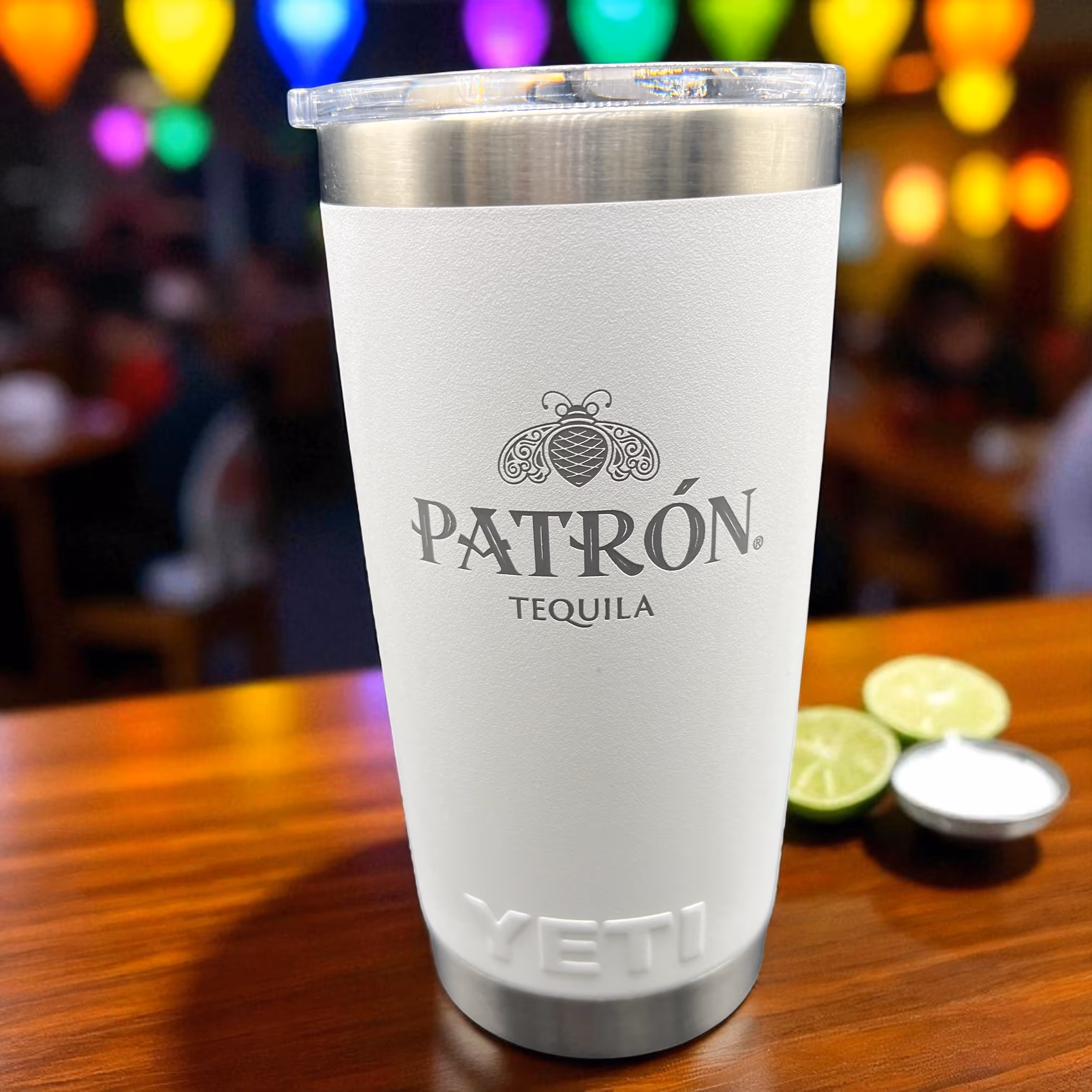 Laser Engraved Yeti Tumbler Patron Tequila miami fort lauderdale