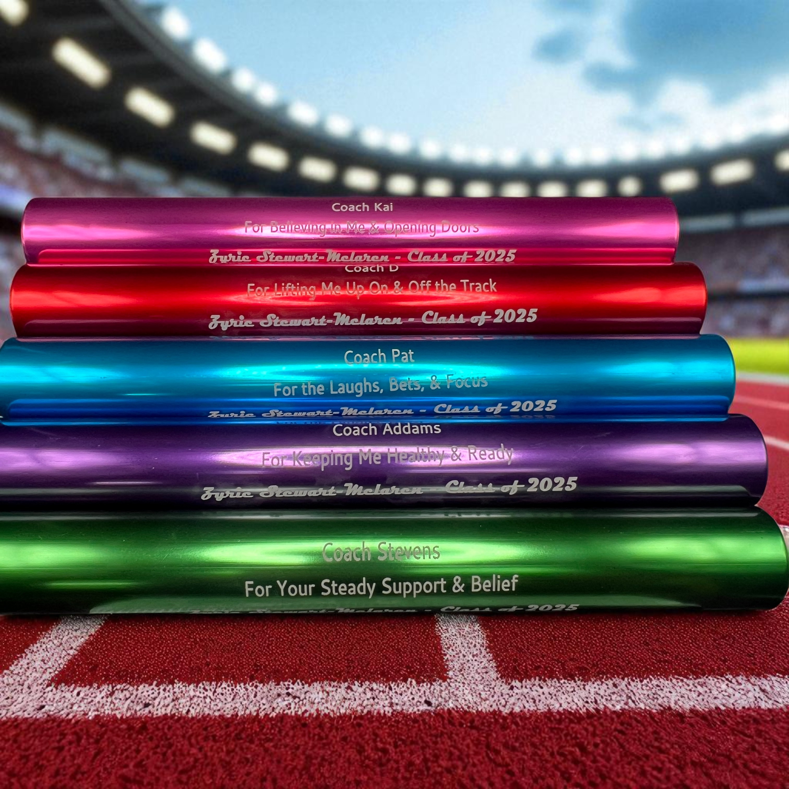 Laser Engraved Aluminum Relay Race Baton miami fort lauderdale 