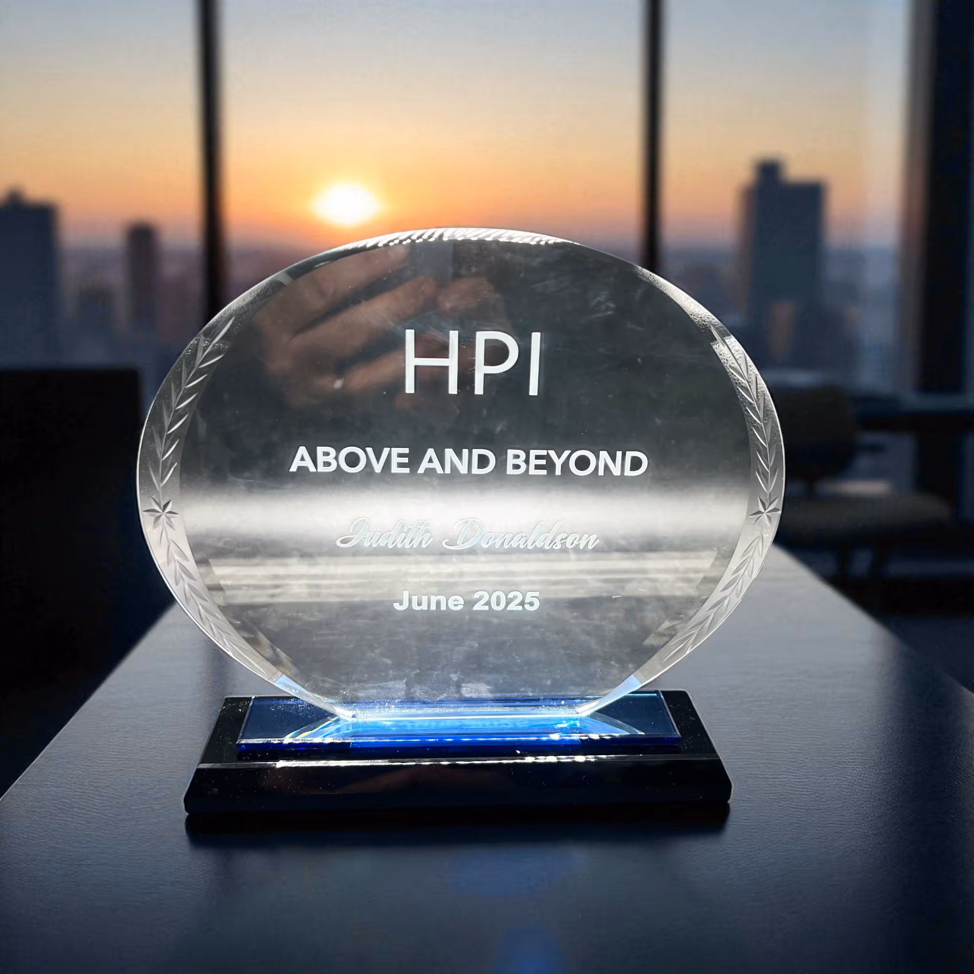 Laser Engraved_Glass Award miami fort lauderdale 