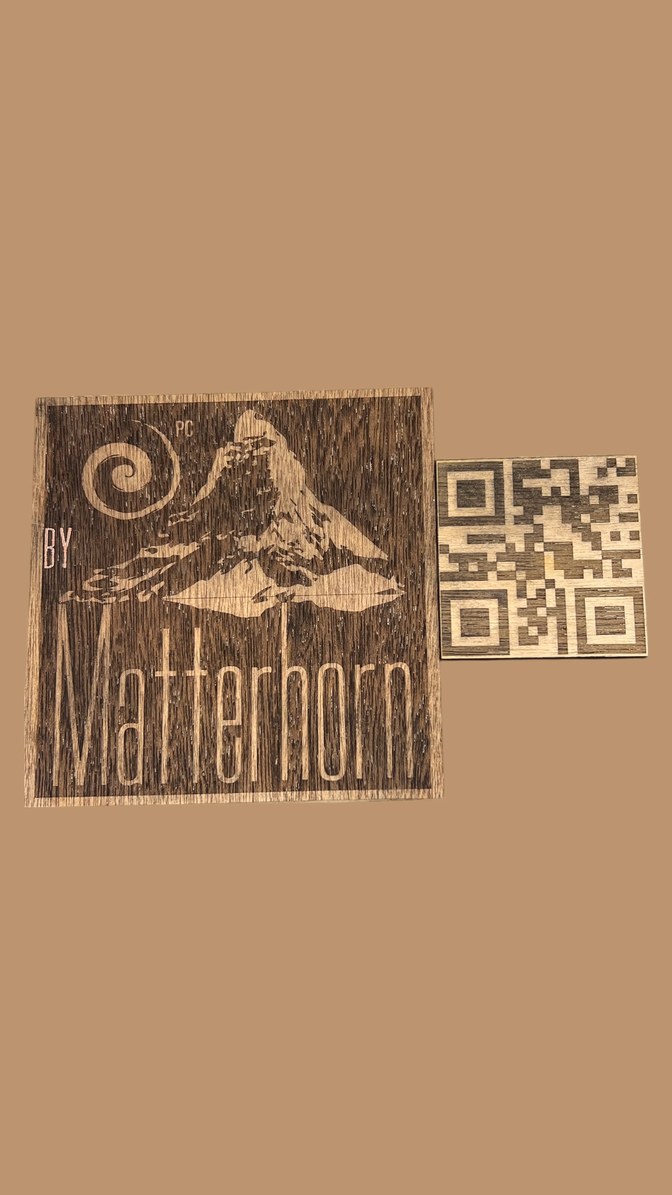 Laser Engraved wood plaque and QR Code
